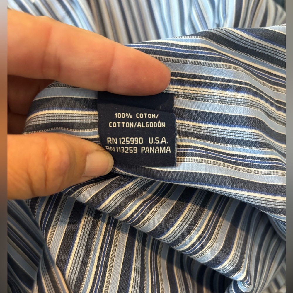 Faconnable Classique Blue Stripped Button Up Dres… - image 4